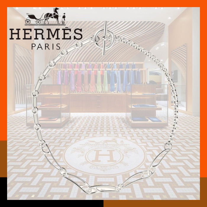 HERMES 上品 ペンダント チェーン シルバー Chaine d'ancre Punk