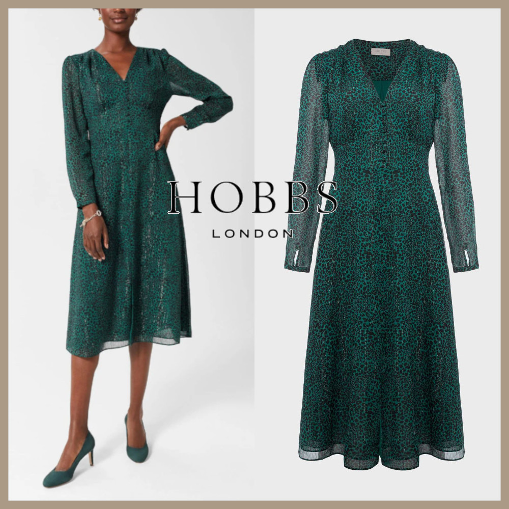 ★Hobbs London★ ダニカ レオパード フレア ワンピース