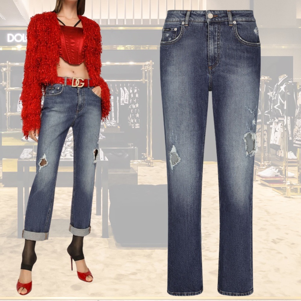 【DOLCE&GABBANA】ボーイフレンドジーンズ リップス
