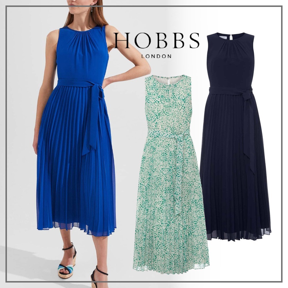 Hobbs London BLYTHE プリーツ フィット&フレア ワンピース 大阪