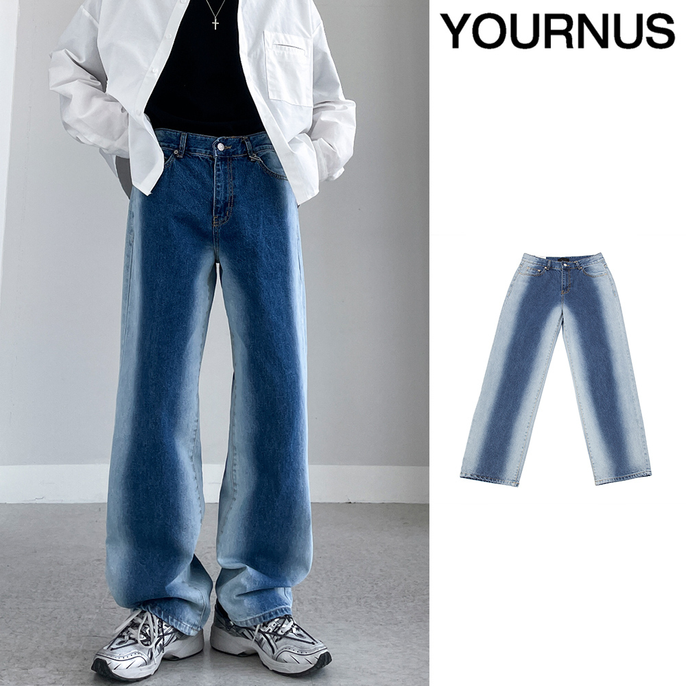 【YOURNUS】X-ray washed wide denim