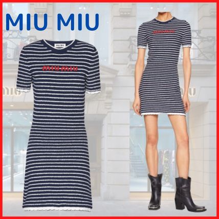 ボーダー MiuMiu(ミュウミュウ) ワンピース・オールインワン
