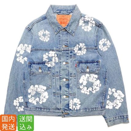 Levi's Denim Flower Patterns Denim Street Style Collaboration Denim