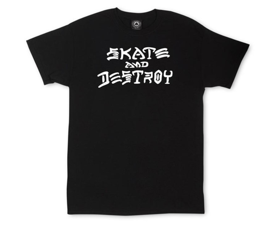 【THRASHER】 SKATE AND DESTROY TEE - BLACK