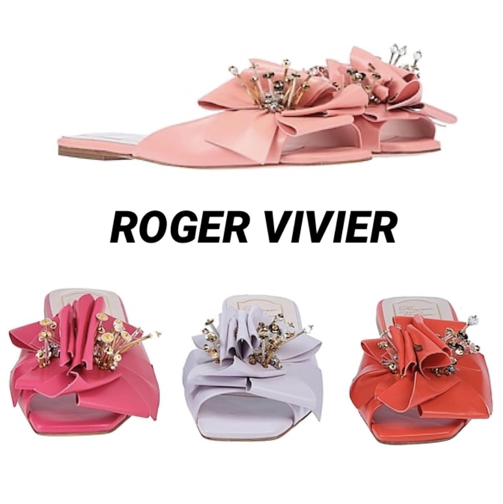 ◆ROGER VIVIER◆ラインストーン スクエア サンダル 送料込