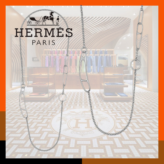 HERMES 人気ペンダント チェーン シルバー Chaine d'Ancre Twist