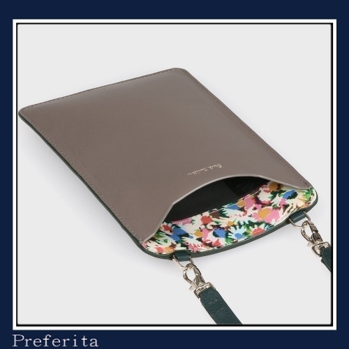 Paul Smith】マーガレットプリントトリム ネックポーチ レザー