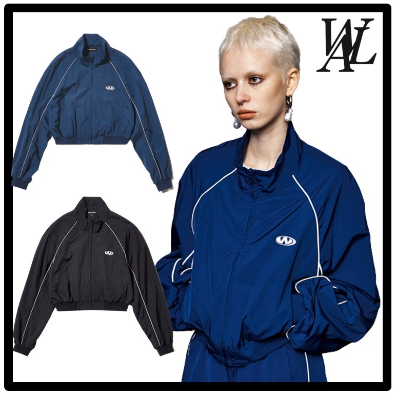 ☆送料・ 関税込☆WOOALONG★Track logo piping crop zip-up★