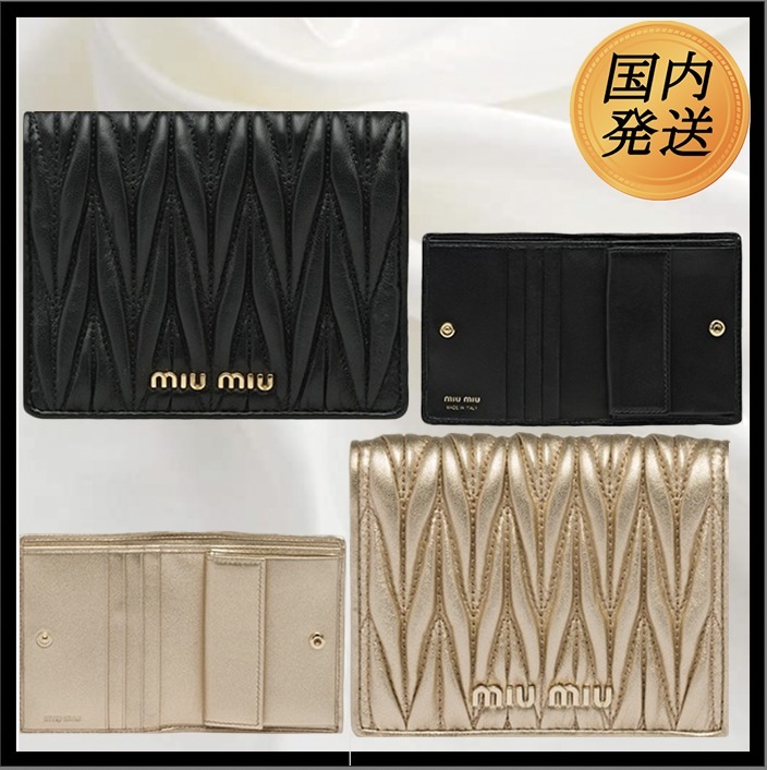 ユニセックス♪【国内発送★miumiu】マテラッセレザー 財布
