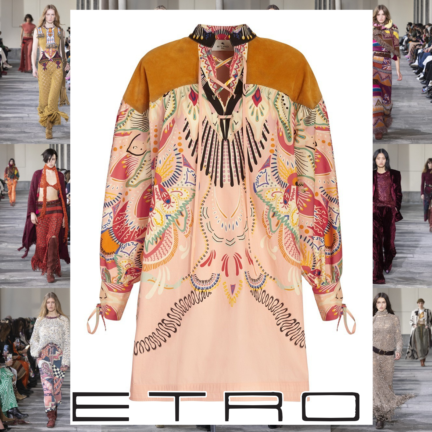 ETRO ペイズリー ワンピース マルチカラー