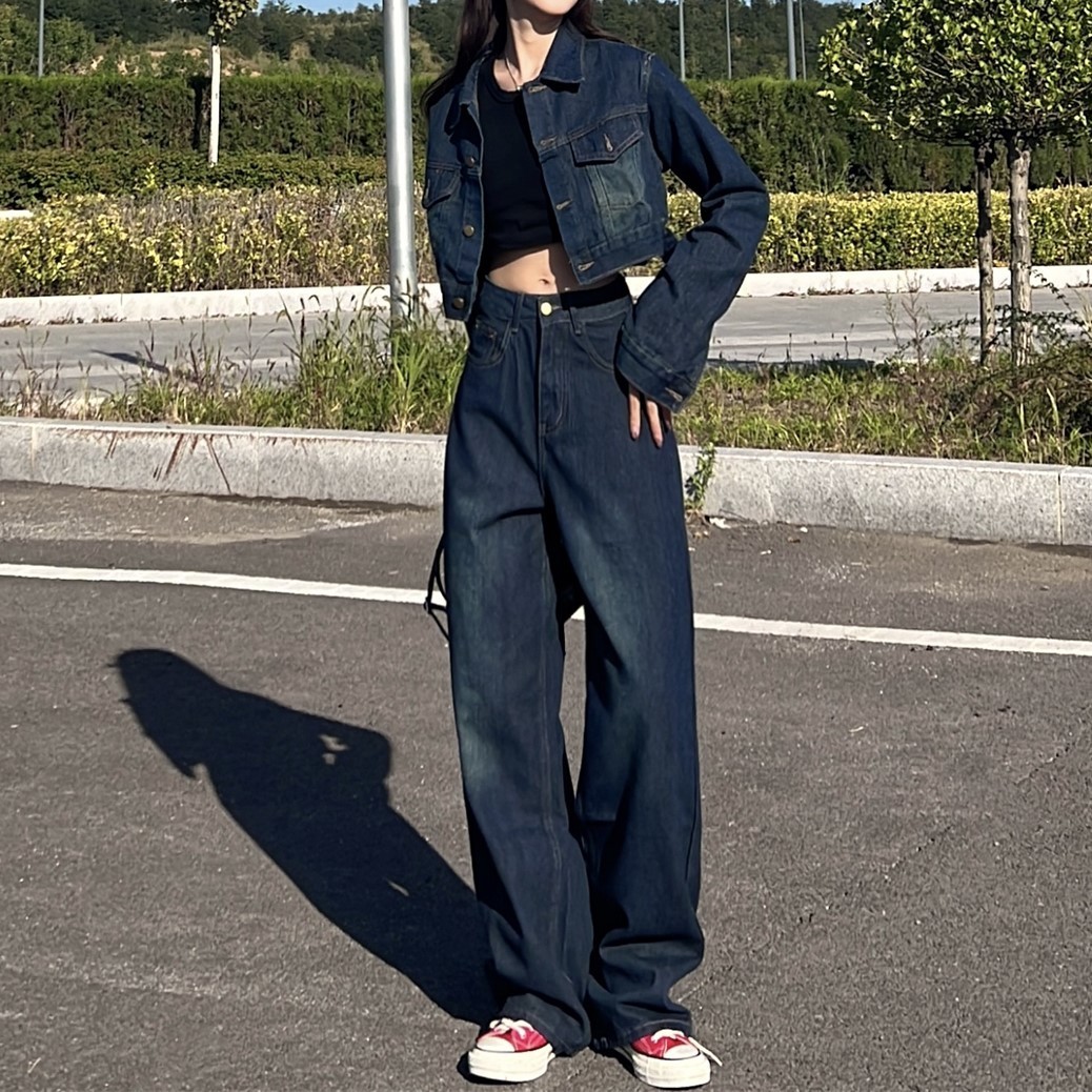 デニム ジーンズ セットアップ ショートジャケット＋パンツ
