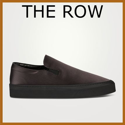 送関込 THE ROW ザロウ スニーカー スリッポン キャンバス ブラック
