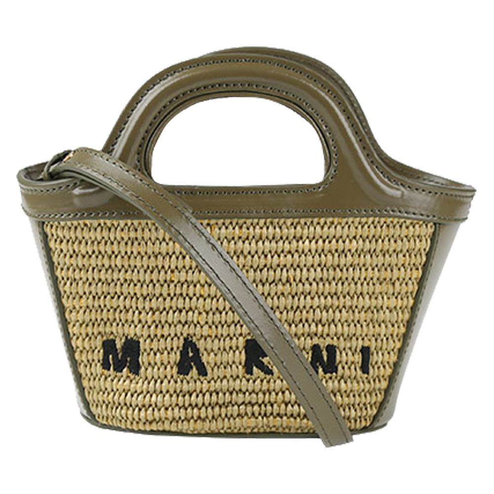 MARNI☆関税込み レザー&ラフィア TROPICALIA 2WAY かごバッグ