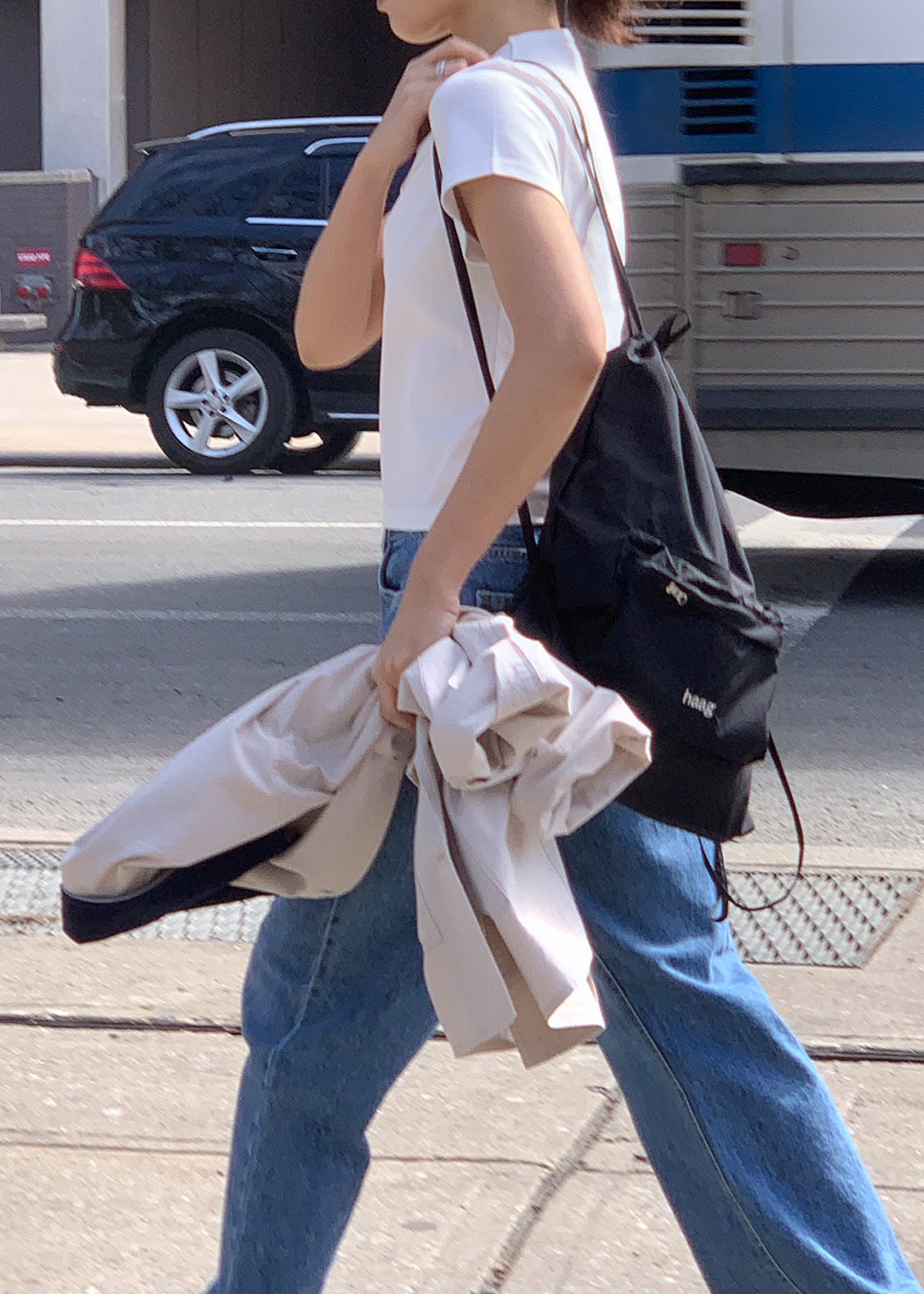 《韓国 haag》a string backpack (black) 人気 バッグパック