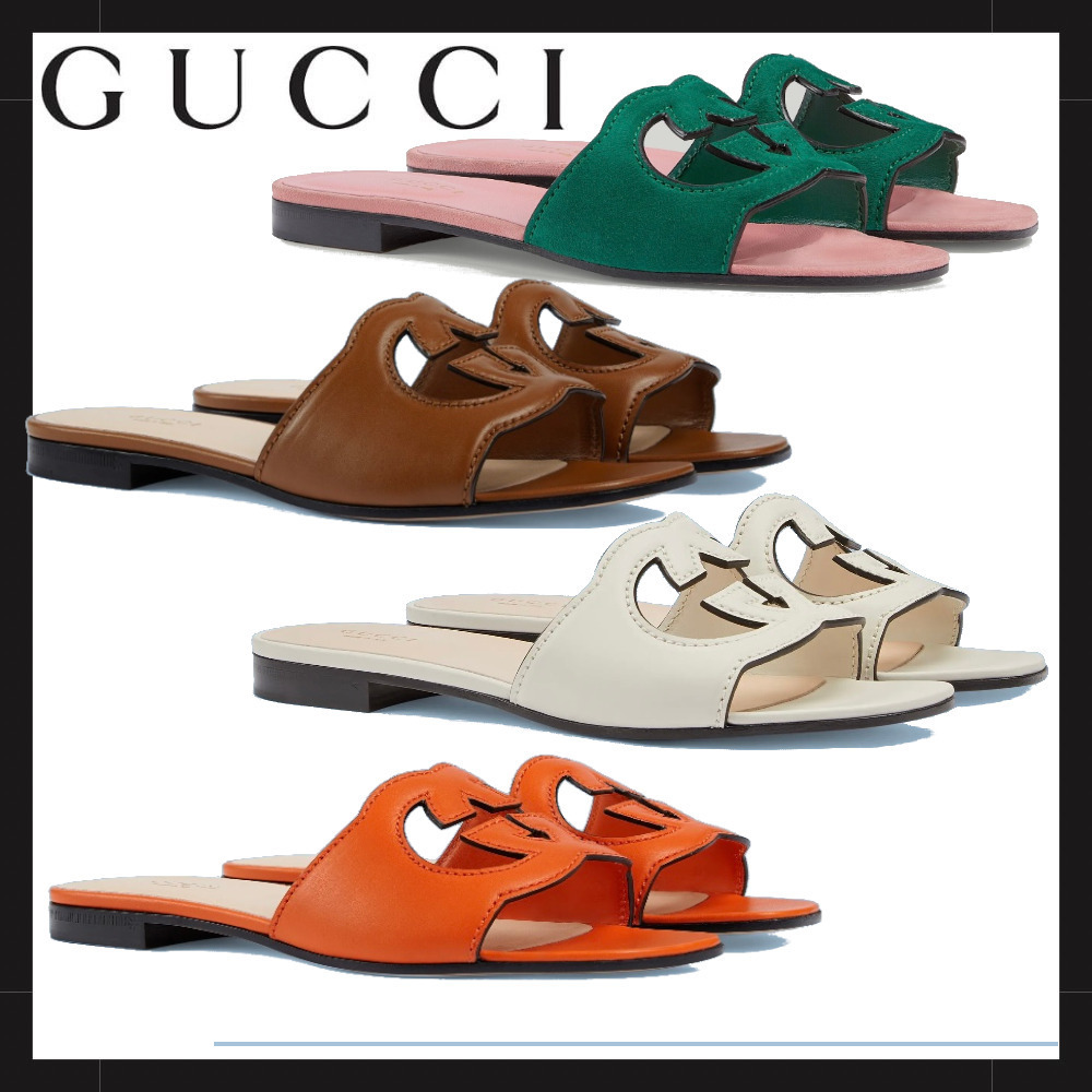 【★国内発送★】GUCCI インターロッキング フラットサンダル