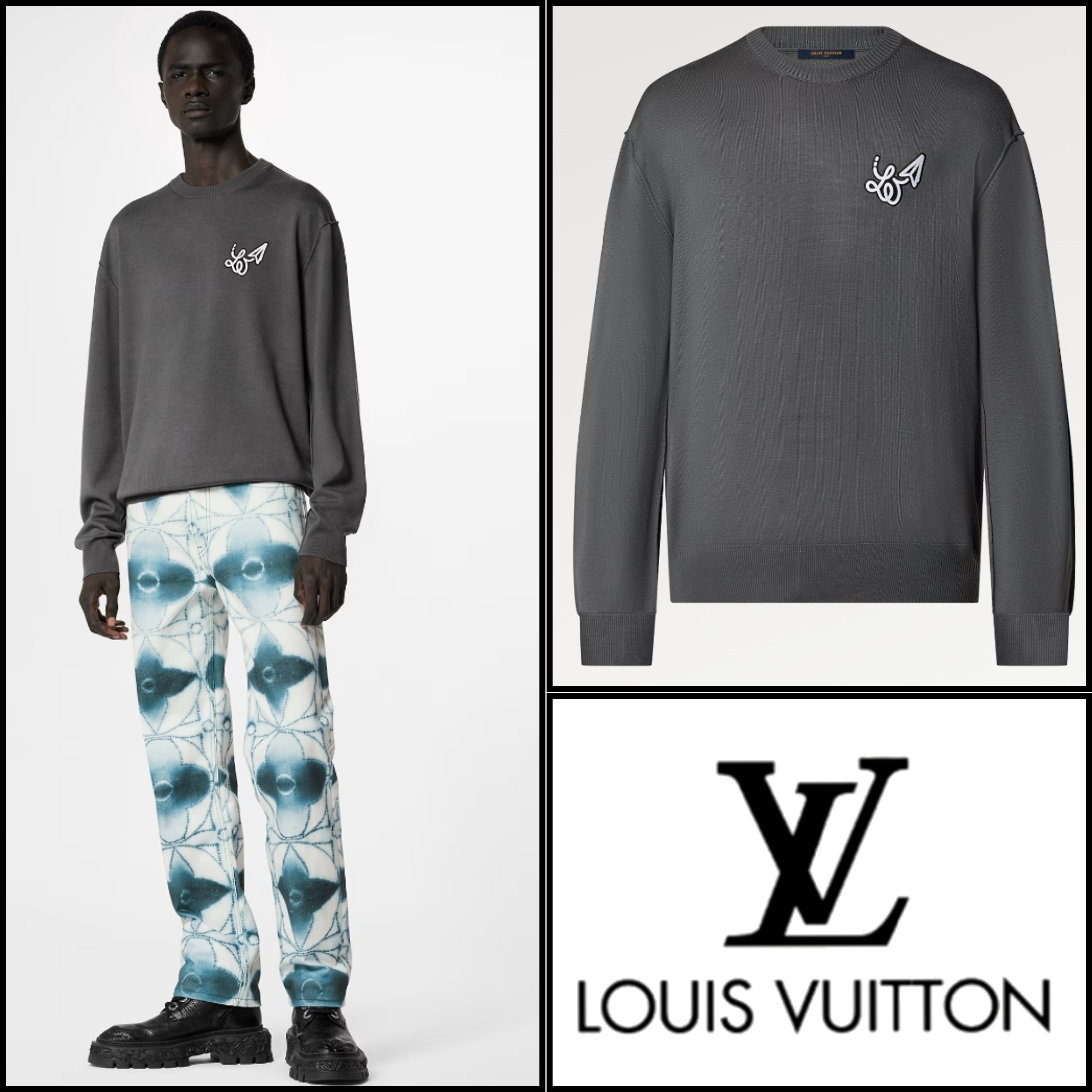 2023SS 即納! 【LV】 エンブロイダードクルーネックセーター 最終