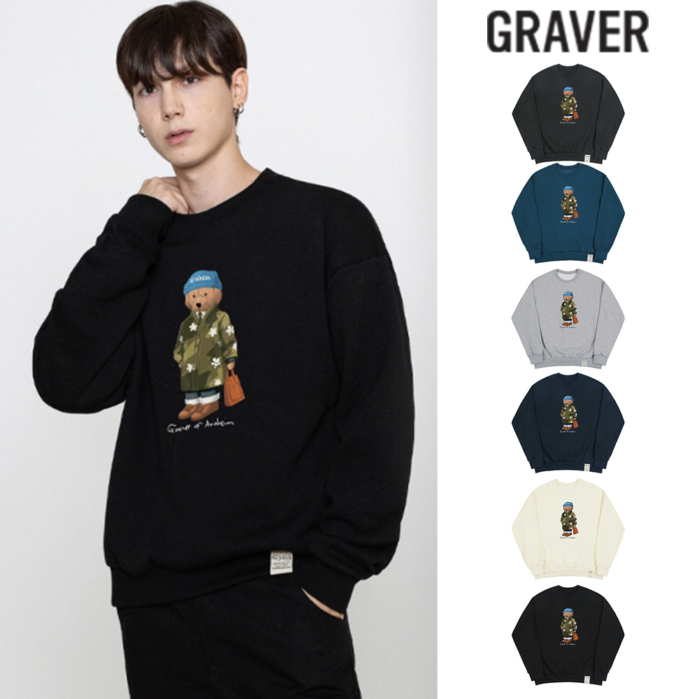 【GRAVER】23SS★ Blue Beanie Dog Perito Sweatshirt