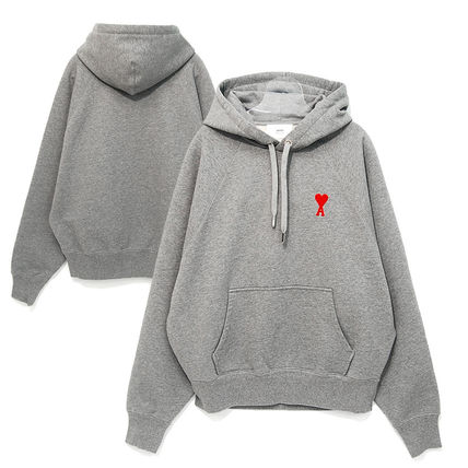 AMI PARIS Hoodies & Sweatshirts Unisex Street Style Long Sleeves Logo Hoodies & Sweatshirts