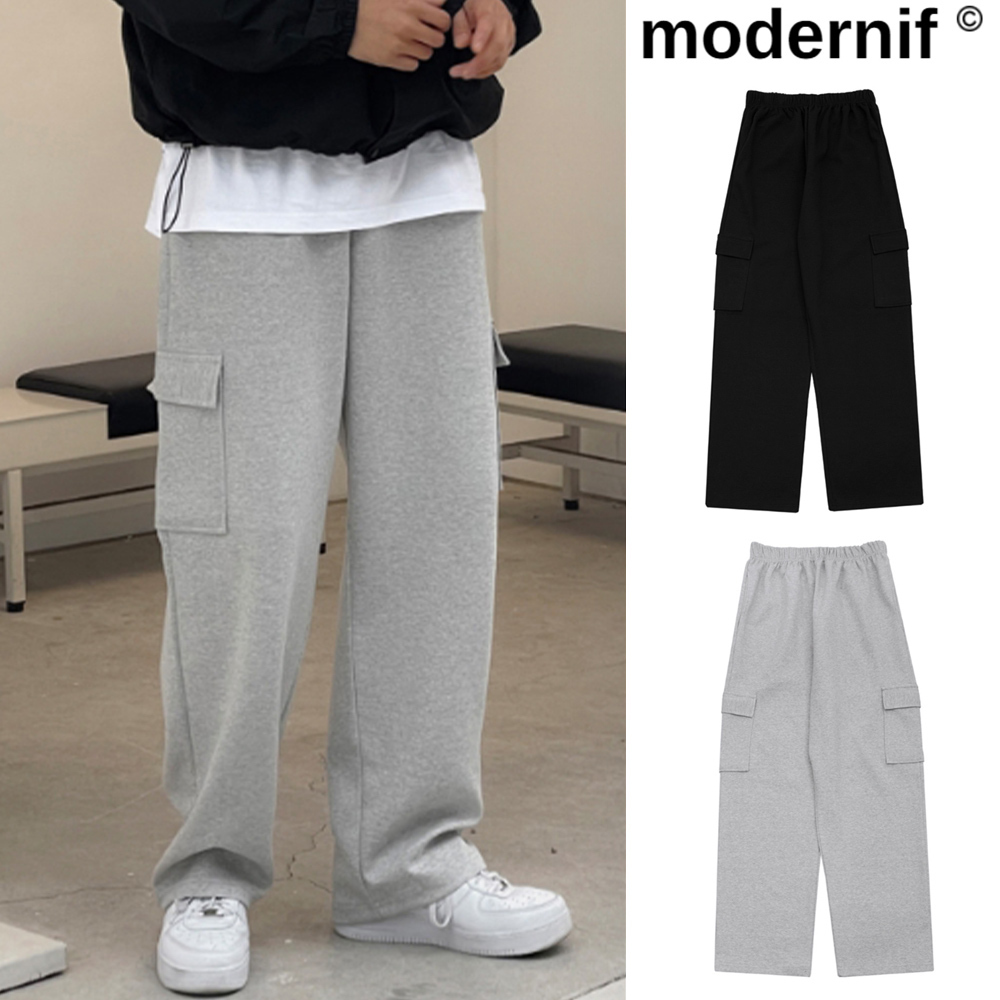 【MODERNIF】Dix cargo wide sweatpants