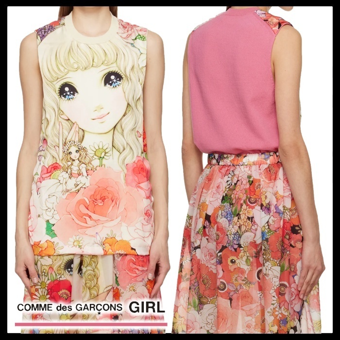 COMME des GARCONS GIRL × 高橋真琴 ピンクプリントベスト 日本超高