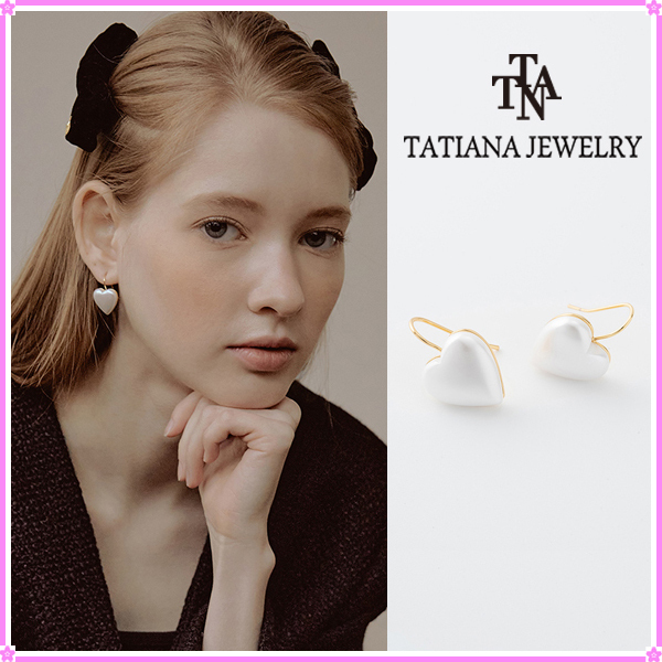 【TATIANA】Pearl Heart Hook Earrings EC1947〜ハートのピアス