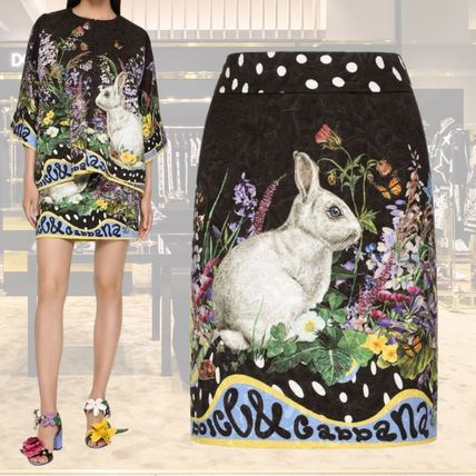 Dolce & Gabbana Mini Short Other Animal Patterns Cotton Mini Skirts