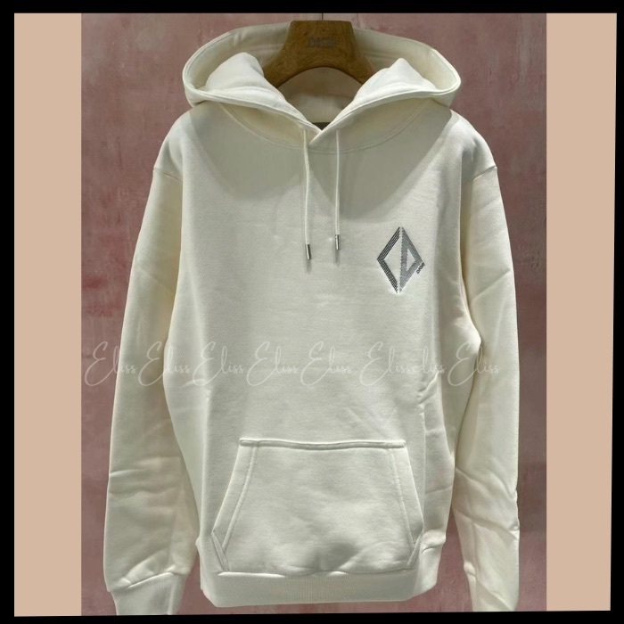 【★女性もOK★】DIOR CD DIAMOND スウェット フーディー CD Diamond Sweatshirt Black Cotton Fleece | DIOR