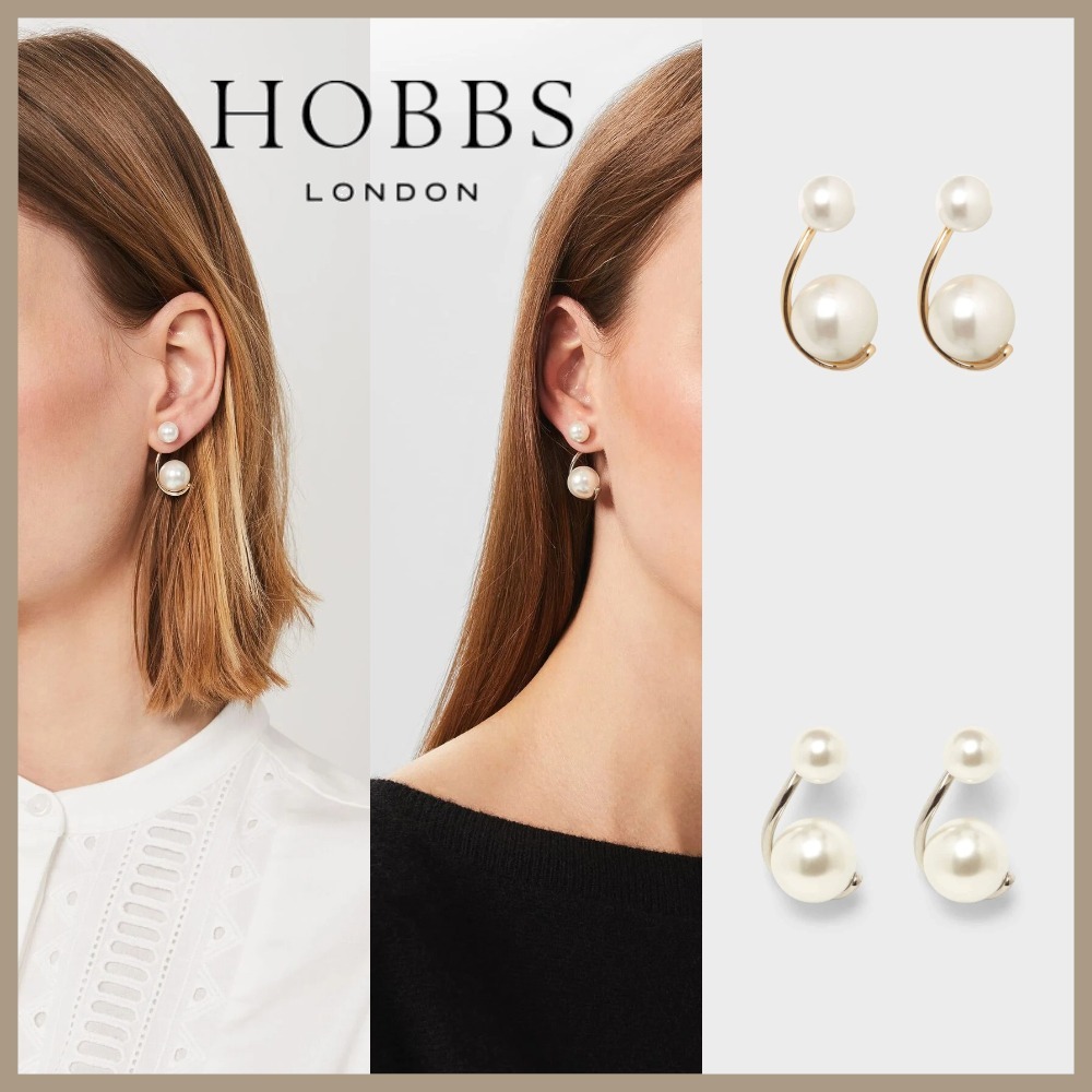 送料・関税込 ★Hobbs London★ ROBYN ガラス パール ピアス