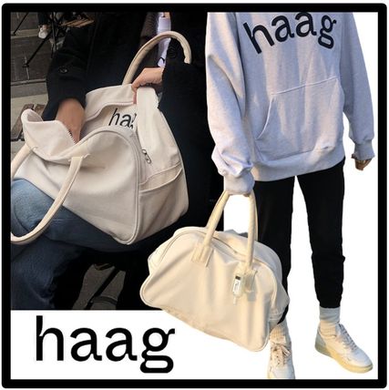 haag Boston & Duffles Unisex Street Style Logo Boston & Duffles