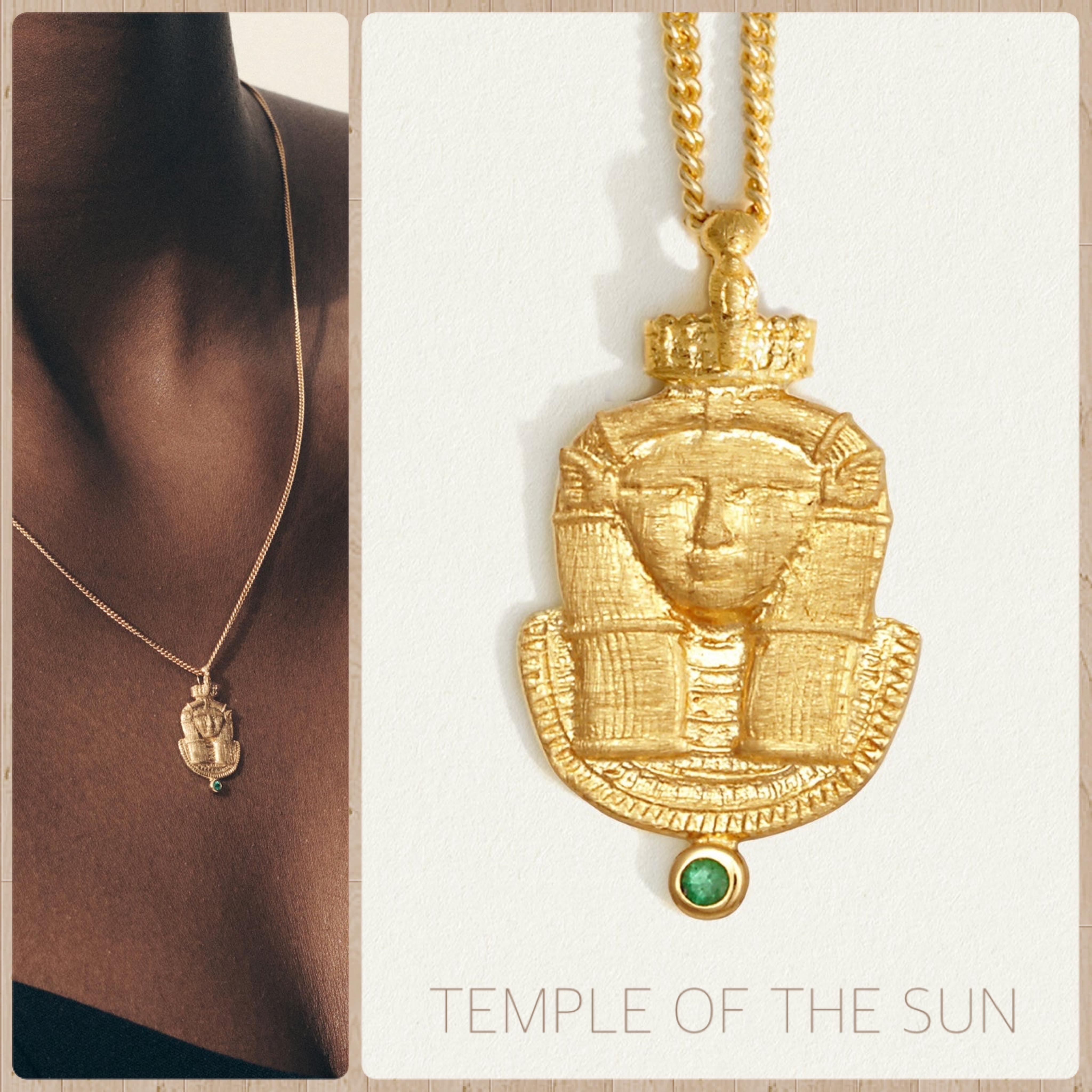 【TEMPLE OF THE SUN】Dendera ゴールドネックレス/天然石 18k