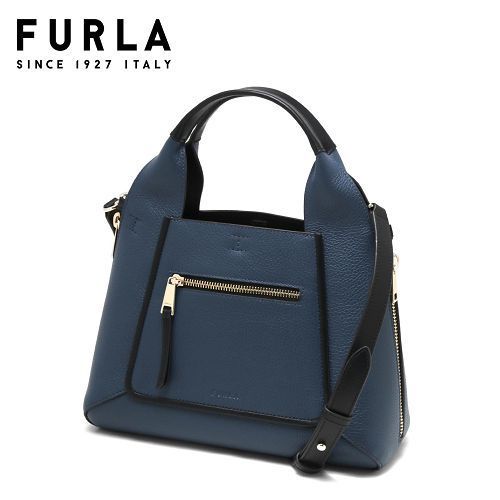 大人気 ☆FURLA☆ GILDA Tote M 2wayトート BLU JAY/NERO♪