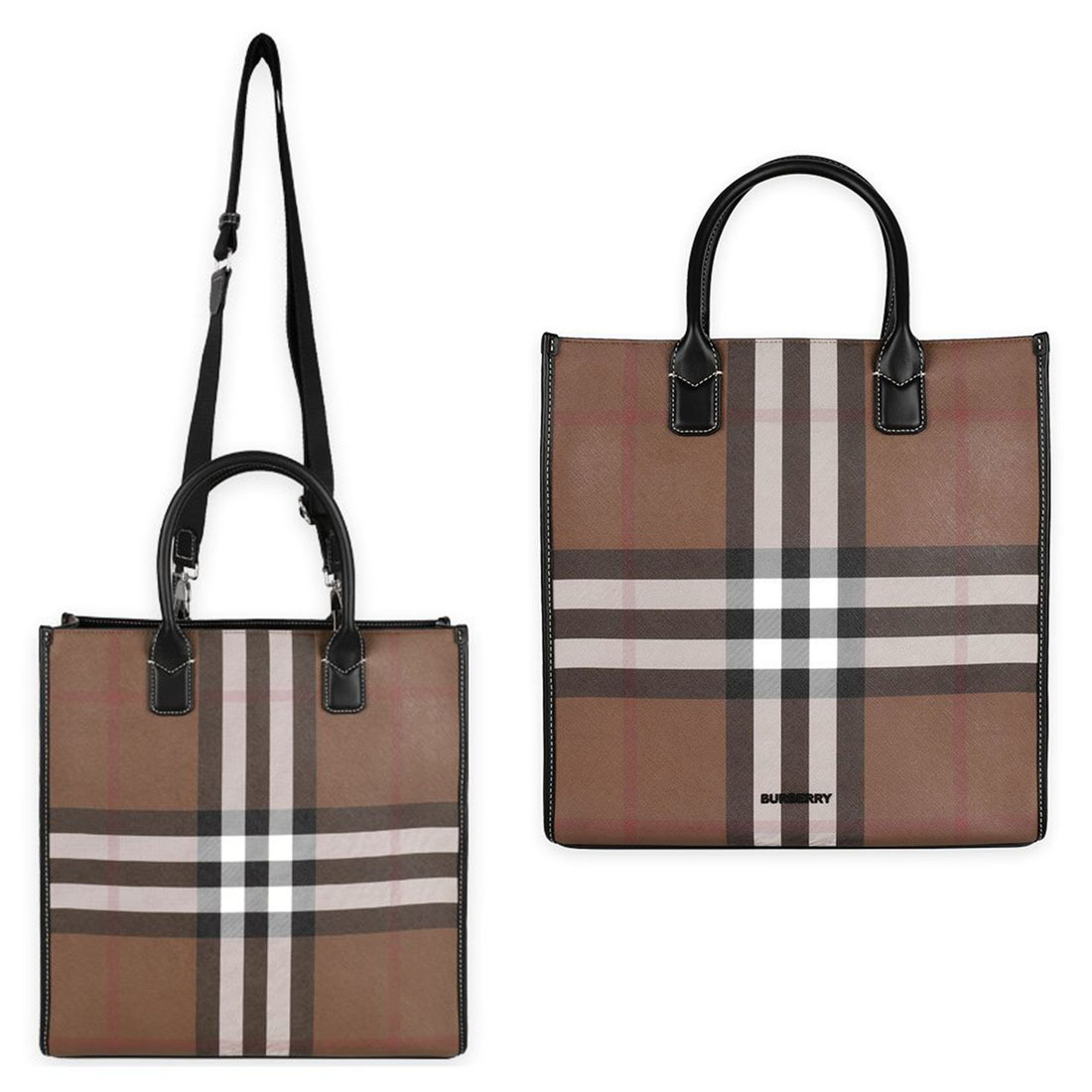関税負担なし☆Burberryジェレイティッドチェック スリム トート