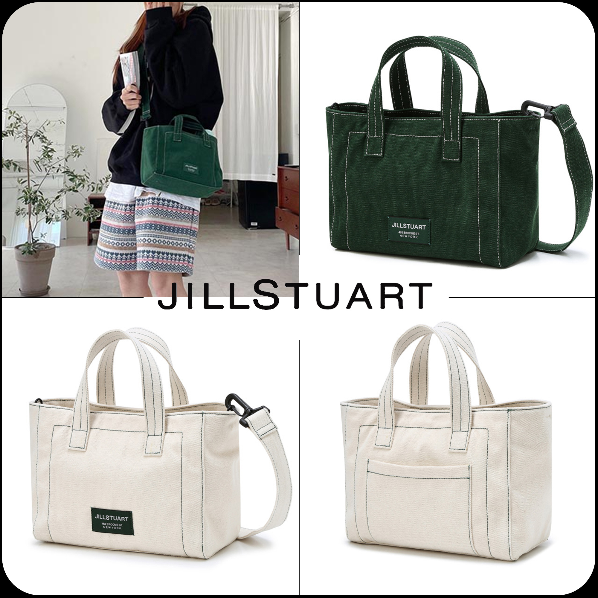 [JILLSTUART]★GELATO STITCH POINT CANVAS TOTE BAG S