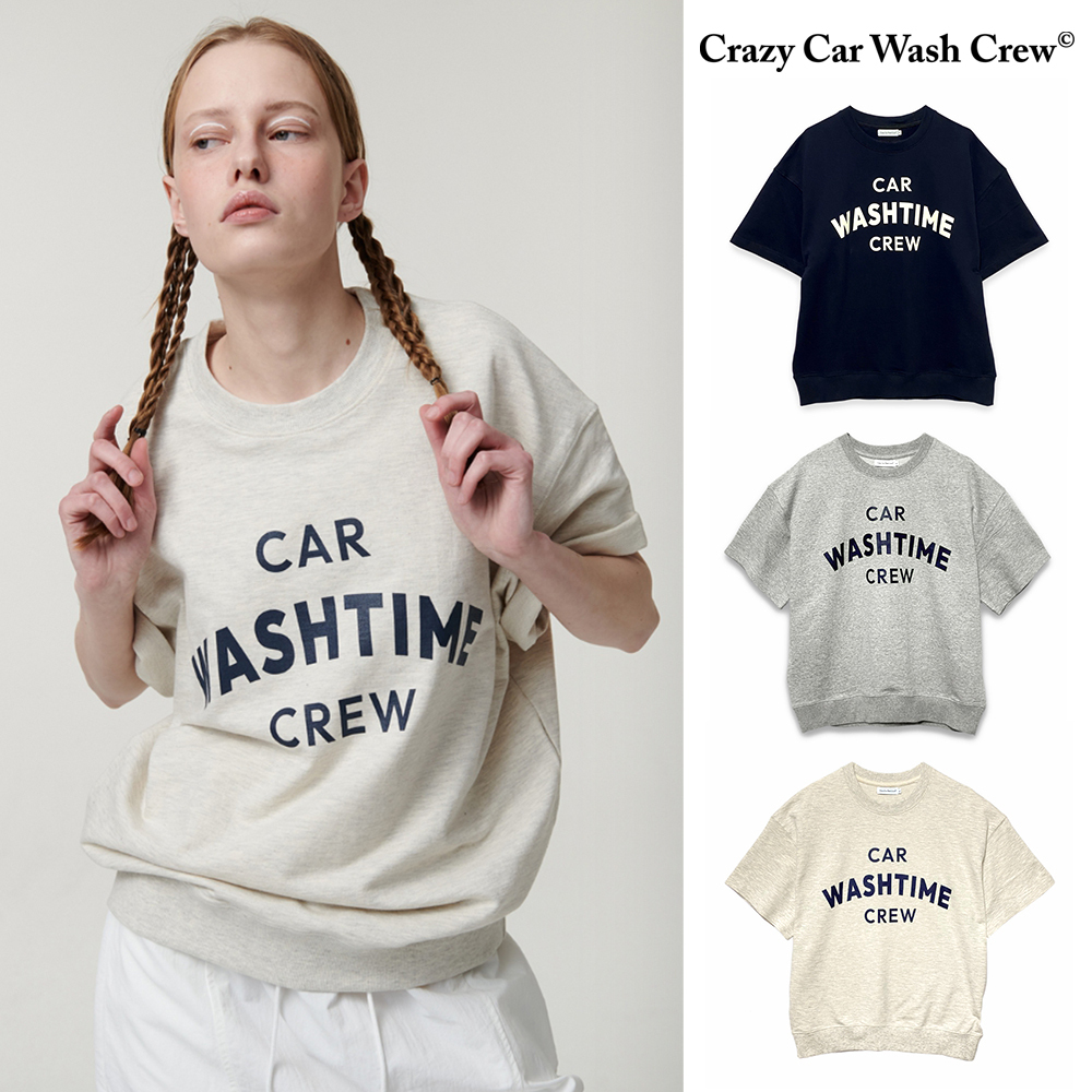 【Crazy Car Wash Crew】23SS★ WASH TIME HALF SWEATSHIRTS