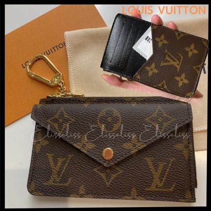 Louis Vuitton Card Holders Monogram Unisex Street Style Leather Long Wallet 