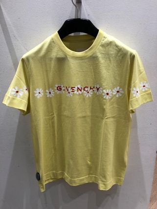 GIVENCHY T-Shirts Crew Neck Flower Patterns Cotton Short Sleeves Outlet