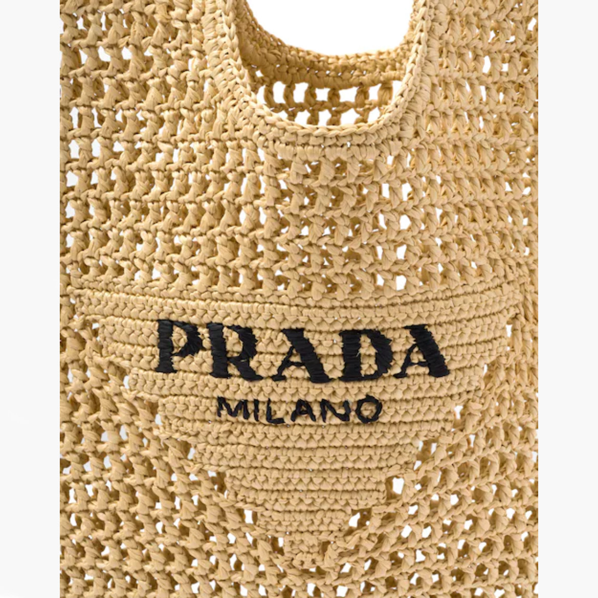 【大人気】PRADA◆ラフィア メッシュ編み トートバッグ ロゴ付き 大人気】PRADA◇ラフィア メッシュ編み トートバッグ ロゴ付き
