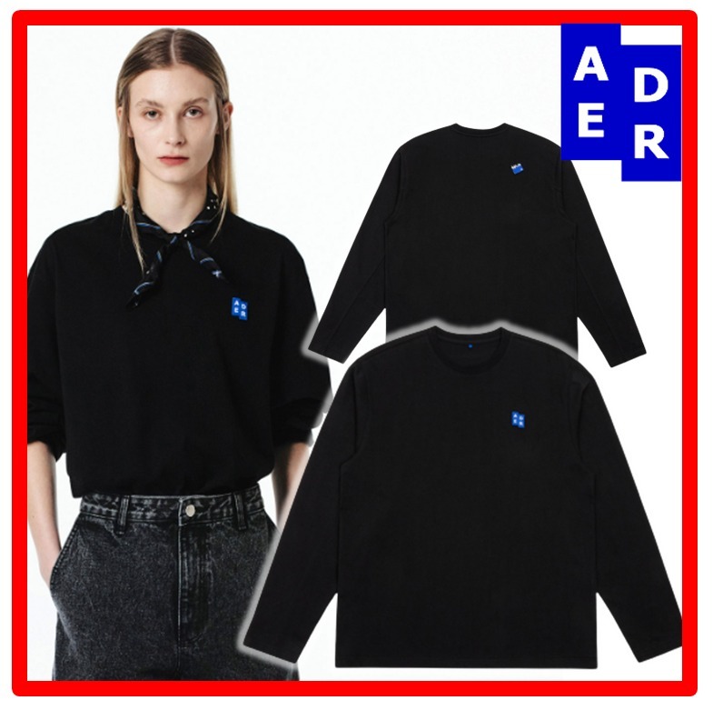 ★人気★【Ader Error】★Sig; TRS Tag LS t-shir.t 01★NOIR★