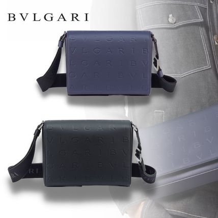 Bvlgari Messenger & Shoulder Bags Unisex Street Style Plain Logo Messenger & Shoulder Bags