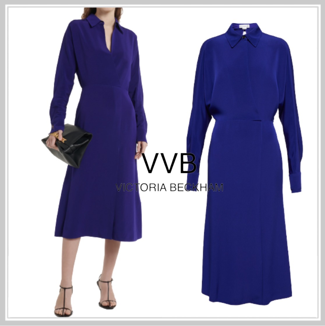 関税込み【VICTORIA BECKHAM】ラップフロント ミディワンピース