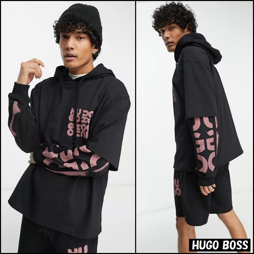 【Hugo Boss】Devado オーバーサイズ オーバーレイ パーカー ♪