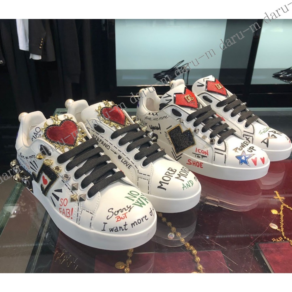 【DOLCE＆GABBANA】ポルトフィーノ プリントパッチ スニーカー