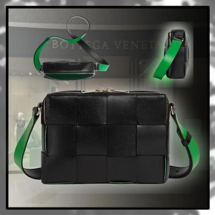 BOTTEGA VENETA Messenger & Shoulder Bags Unisex Calfskin Street Style 2WAY Plain Leather