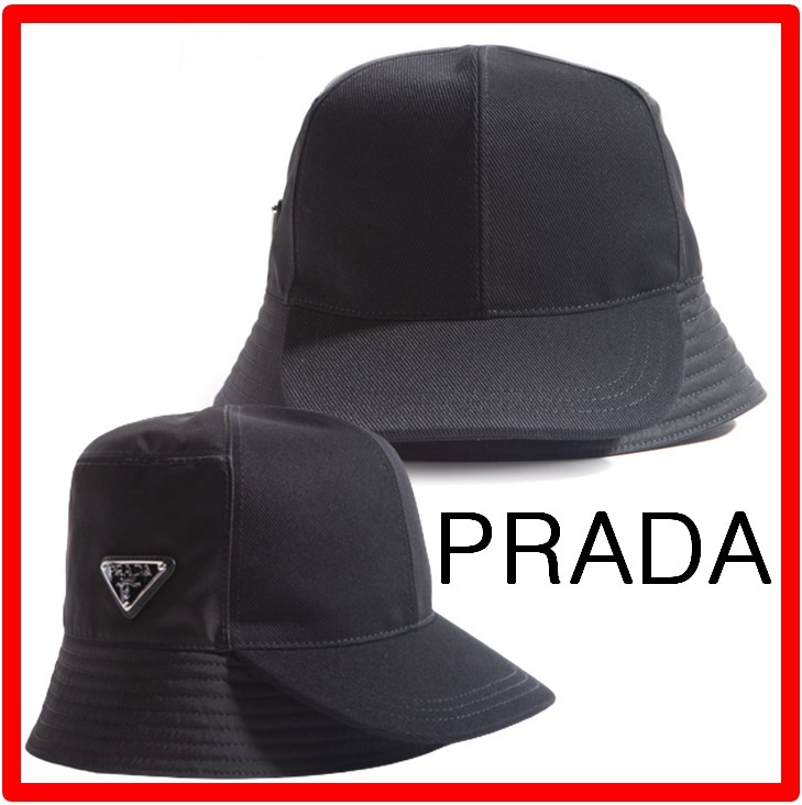 ★【PRADA】★RE-NYLON Triangle Logo Visor Bucket Ha.t★