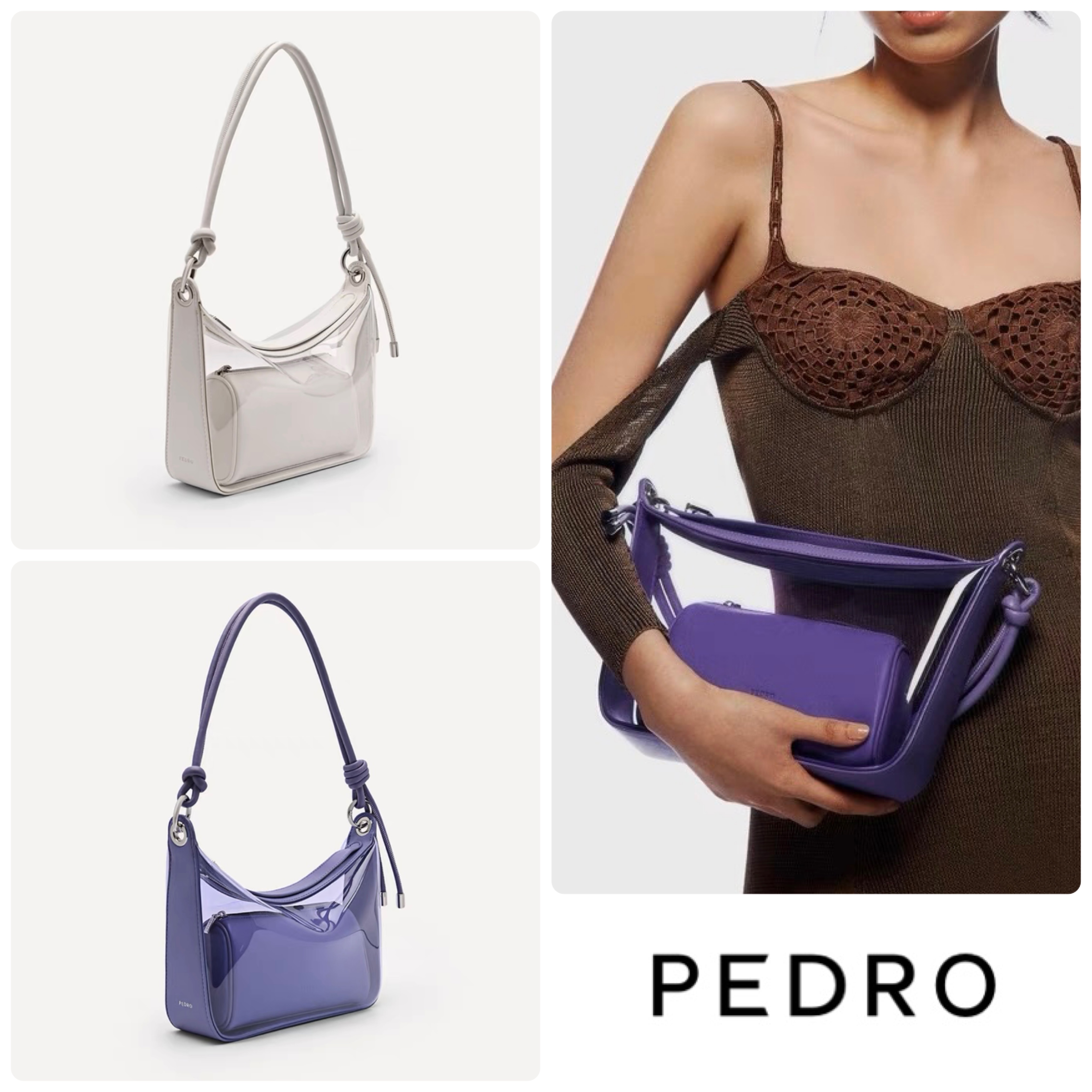★PEDRO★Megan Hobo Bag 透明ホーボハンドバック/送料込