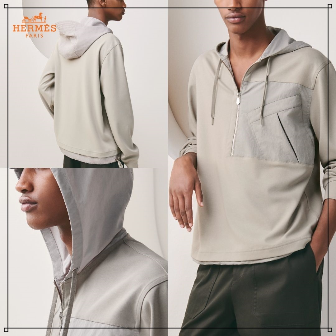 《23SS★》HERMES フーディ poche en cavale コットン