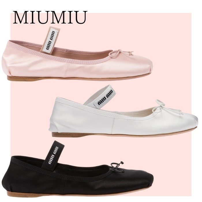 日本未入荷【MIUMIU】サテンバレエシューズ