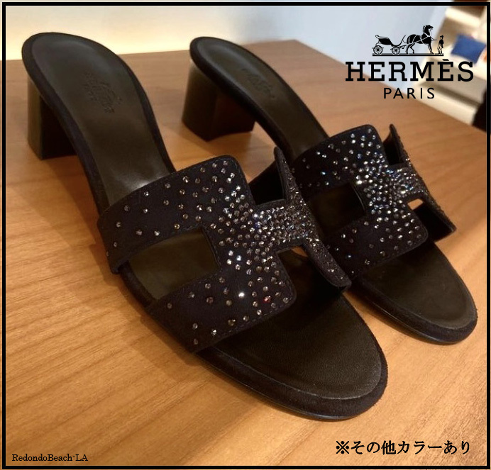 【希少品】ラインストーン一層上品★HERMES★Oasis サンダル
