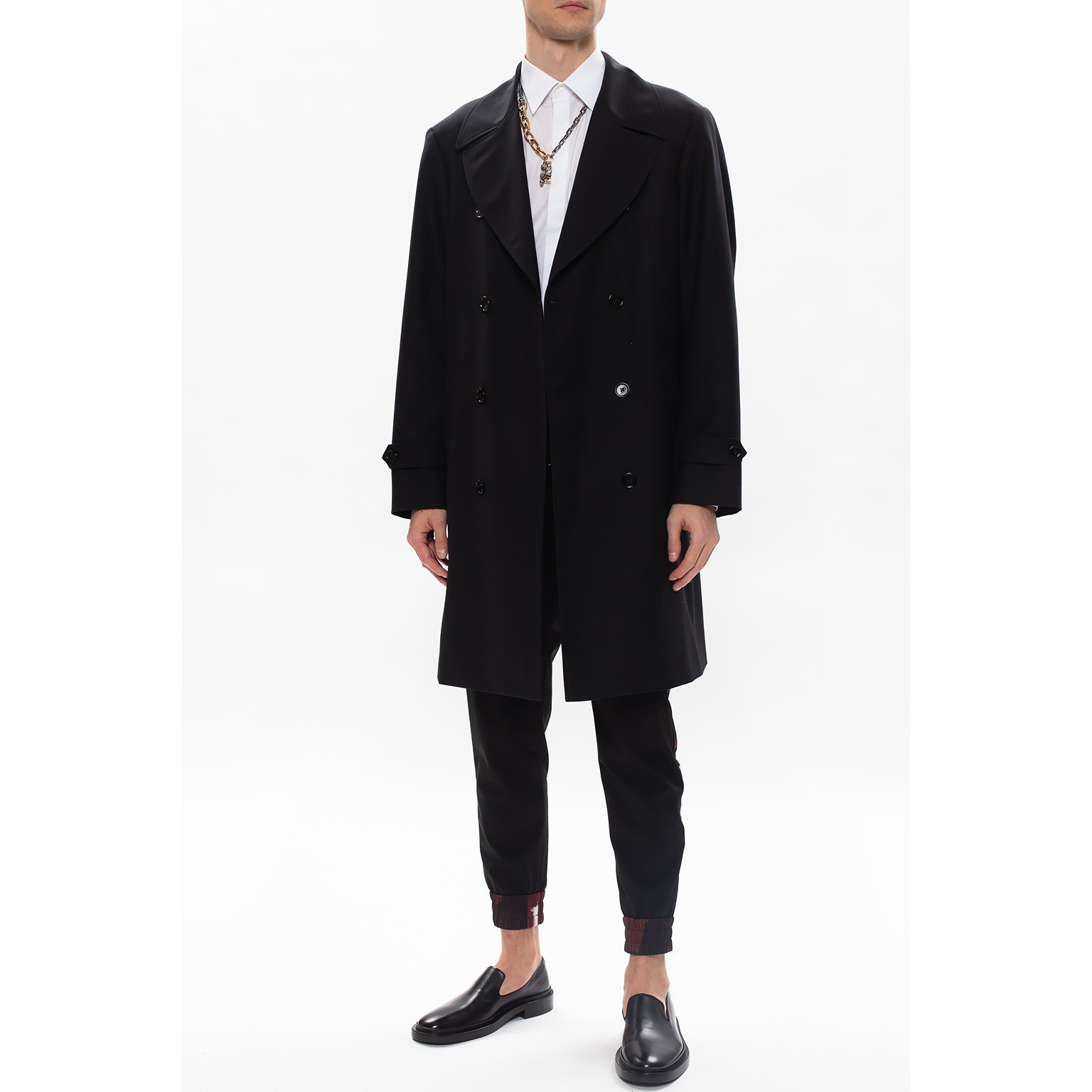 Dolce & Gabbana ベルテッドスタイル トレンチコート ブラック