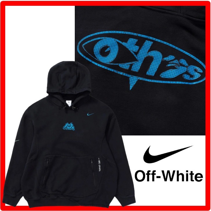 ★【NIKE】★NIKE×OFF-WHITE NRG Fleece Hoodi.e★BLACK★